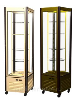 Шкаф кондитерский Полюс R400Cвр Сarboma (D4 VM 400-2(бежевый-коричневый, стандартные цвета))