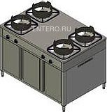 Плита газовая Вулкан KSB04 8876 WOK