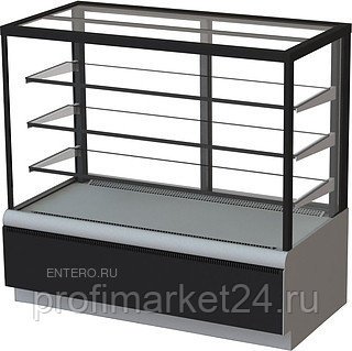 Витрина кондитерская KAYMAN K-ВК-1300 квадро серебро