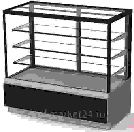 Витрина кондитерская KAYMAN K-ВК-1300 квадро серебро