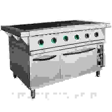 Плита электрическая 6-ти конф. с жар. шкафом ПЭП-0,72-ДШ-Н2-01 (вся нерж.)(1265(1475)х850(895)х860мм