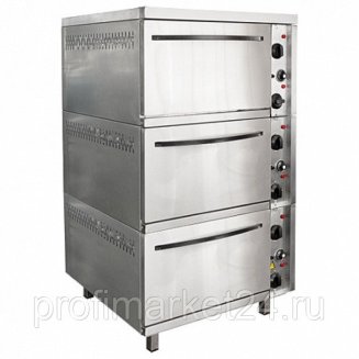 Шкаф жарочный 3-х секционный ШЭЖП-3, лицо нерж, 840х840(895)х1500(1520) мм