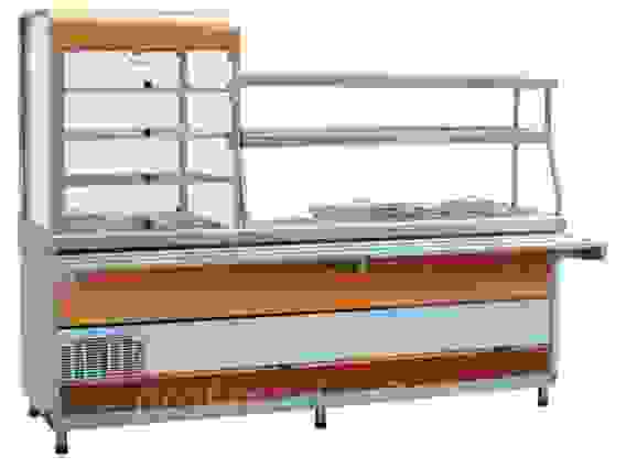 Прилавок-витрина Abat ПВХМ-70КМУ красное золото (левая, правая)