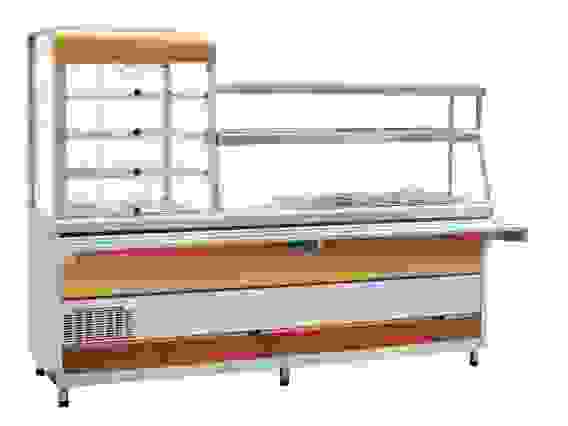 Прилавок-витрина Abat ПВХМ-70КМУ красное золото (левая, правая)