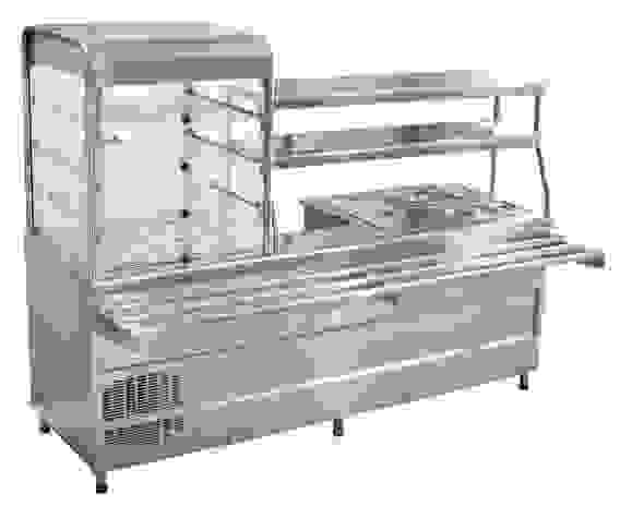 Прилавок-витрина Abat ПВХМ-70КМУ красное золото (левая, правая)