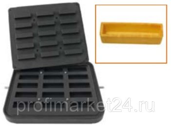 Форма для 15 прямоугольных тарталеток 90*30 мм для тарталетницы DHTartmatic Kocateq DH Tartmatic Plate 42