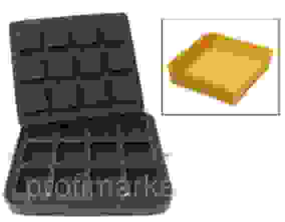 Форма для 12 квадратных тарталеток 72*72 мм для тарталетницы DHTartmatic Kocateq DH Tartmatic Plate 43