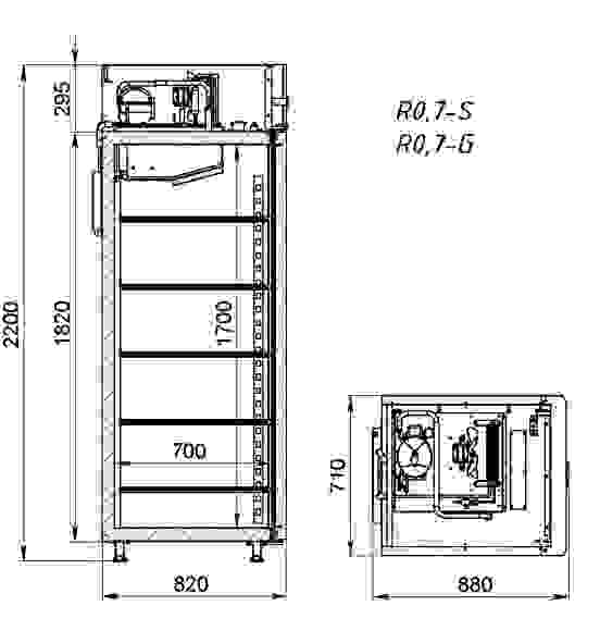 Шкаф холодильный ARKTO R0,7-S (0+6 С)