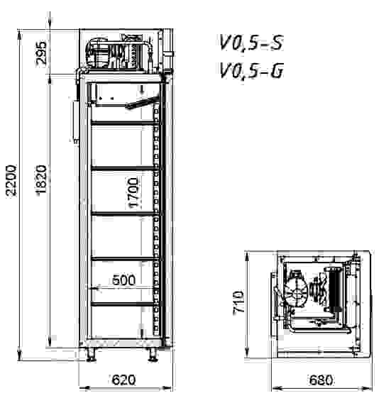 Шкаф холодильный ARKTO R0,5-G (0+6 С)