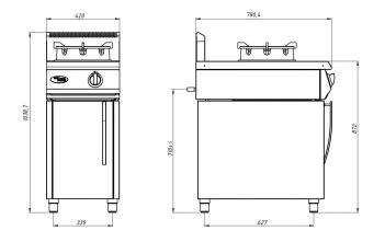 Плита газовая WOK Grill Master Ф1ДГ/800 (50044)