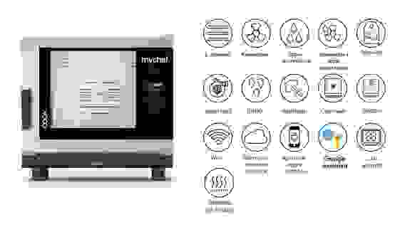 Пароконвектомат , WiFi, автоматическая мойка Distform Mychef Cook Pro 6 GN 1/1 right opening, WiFi (CCE6110D)